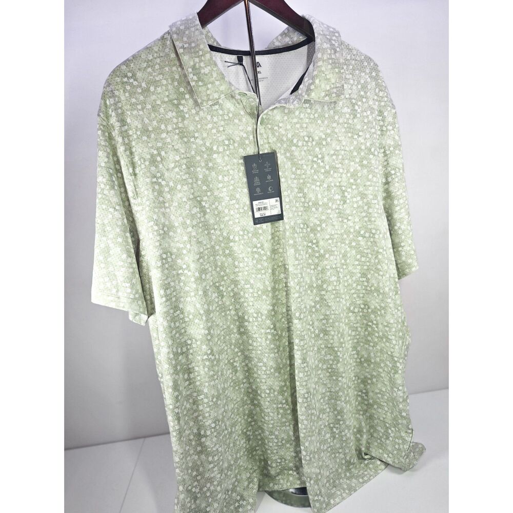 VRST Washed Geo Mesh Polo Shirt Light Sage XXL NWT MVG10033